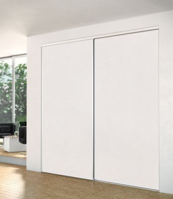 Porte de placard coulissante blanc brillant 1 vantail H 2,50 m x L 0,91 m YKARIO