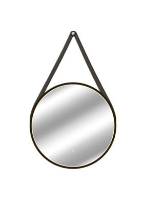 Miroir rond lumineux D.60 cm Barber Black MP GLASS