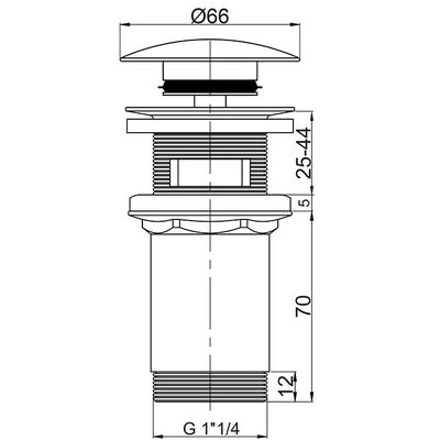 Bonde de lavabo laiton Quick clac sans trop plein 100mm WIRQUIN