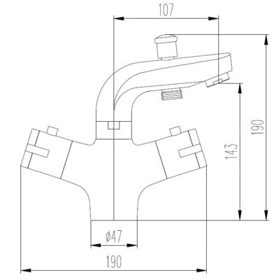 Mitigeur thermostatique baignoire monotrou Cali EUROSANIT