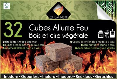 Allume-feu en cubes par 32 CHEMINETT