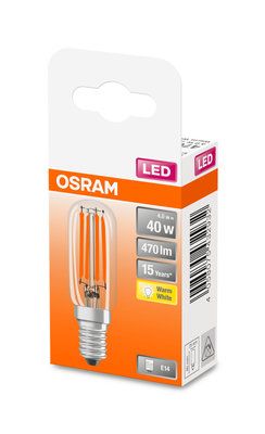 Ampoule LED E14 tube T26 à filament 4W =470 lumens blanc chaud OSRAM