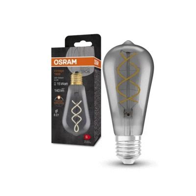 Ampoule LED Edison filament smoky E27 4 W = 140 lumens blanc chaud OSRAM