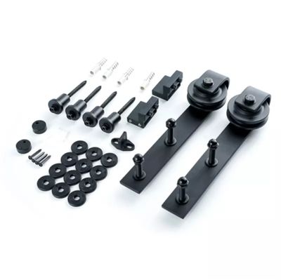 Kit rail style industriel noir pour porte coulissante charge 60 kg épaisseur porte 35 à 60 mm L.200 cm CIME