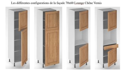 Porte pour meuble de cuisine Lounge chêne verni 70 x 60 cm OFITRES