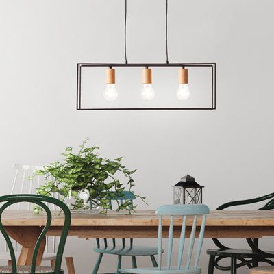 Suspension bois noir E27 3X60W ARICA - BRILLIANT