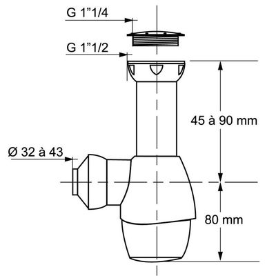 Siphon universel blanc WIRQUIN