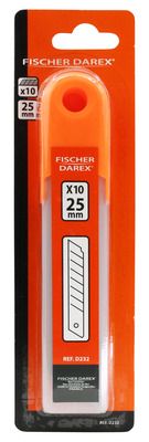 Lames de cutter cassables 25 mm par 10 FISCHER DAREX