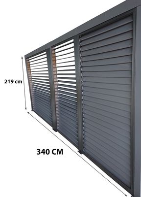 Ventelles aluminium mobiles pour côté 3,60 m pour pergola bioclimatique HABRITA