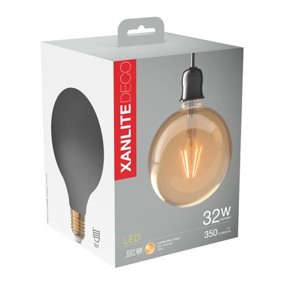 Ampoule LED GLOBE E27 ambrée 350 lumens Blanc chaud XANLITE