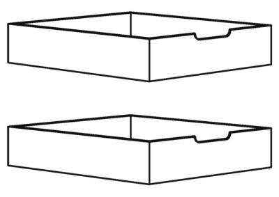 Kit 2 tiroirs coulissants aspect chêne naturel  710 x 460 mm OFITRES