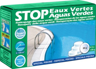 Rattrapage eaux vertes pastilles de 20g pour piscine