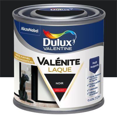 Peinture Boiseries Laque Acrylique Valénite Noir Brillant 125 ML - DULUX VALENTINE